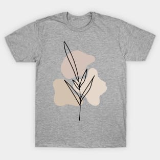 Modern Minimalist Simple Abstract Pastel Pink Flower Art T-Shirt